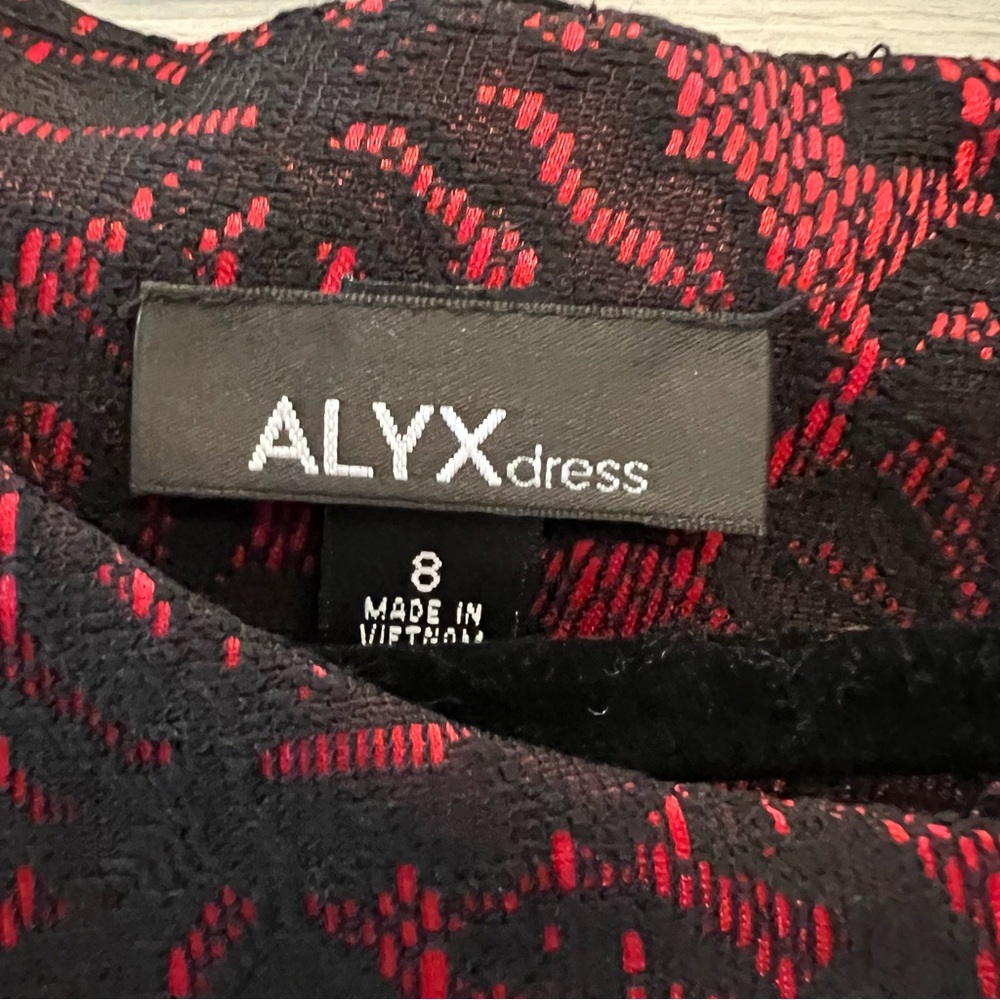 ALYX dress Red Black Lace Cap Sleeve Formal Tailored Dress Size 8 Good Condition - Picture 2 of 8
